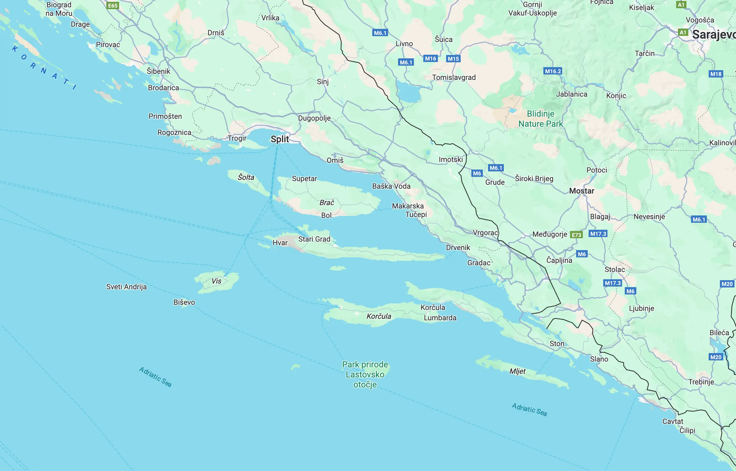 Kaštela – Kornati – Krka Route Image