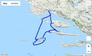 Itinerary Kaštela - Šolta - Vis - Hvar
