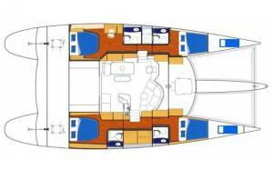 Fountaine Pajot Eleuthera 60 layout Catamaran Charter Croatia