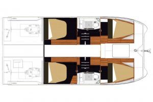 Fountaine Pajot MY 37 layout Power Catamaran Charter Croatia