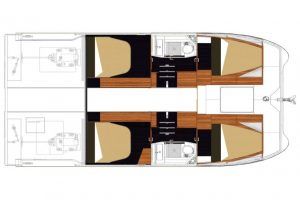 Fountaine Pajot MY 37 layout Power Catamaran Charter Croatia