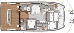 Fountaine Pajot MY 44 layout Power Catamaran Charter Croatia