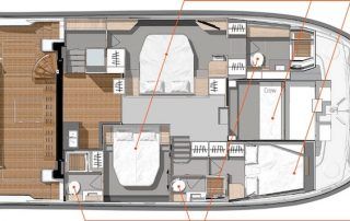 Fountaine Pajot MY 44 layout Power Catamaran Charter Croatia