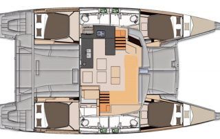 Fountaine Pajot Helia 44 layout Catamaran Charter Croatia