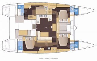 Lagoon 52 Catamaran Charter Croatia layout