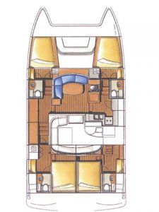 Lagoon Power 44 MY layout Catamaran Charter Croatia