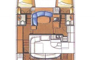 Lagoon Power 44 MY layout Catamaran Charter Croatia