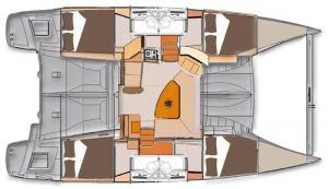 Fountaine Pajot Lipari 41 layout Catamaran Charter Croatia