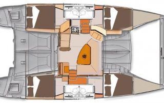 Fountaine Pajot Lipari 41 layout Catamaran Charter Croatia