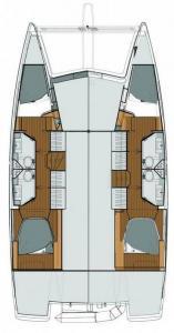 Fountaine Pajot Lucia 40 layout Catamaran Charter Croatia