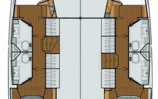 Fountaine Pajot Lucia 40 layout Catamaran Charter Croatia