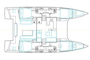 Nautitech Open 46 Fly layout Catamaran Charter Croatia