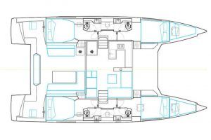 Nautitech Open 46 Fly layout Catamaran Charter Croatia