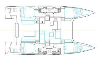 Nautitech Open 46 Fly layout Catamaran Charter Croatia