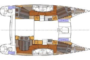 Fountaine Pajot Orana 44 layout Catamaran Charter Croatia