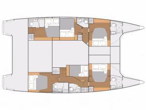 Fountaine Pajot Saba 50 layout Catamaran Charter Croatia