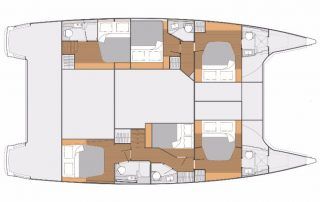 Fountaine Pajot Saba 50 layout Catamaran Charter Croatia