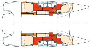 Fountaine Pajot Salina 48 layout Catamaran Charter Croatia