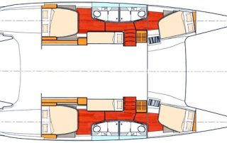 Fountaine Pajot Salina 48 layout Catamaran Charter Croatia