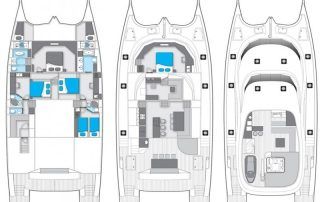Sunreef Power 80 MY layout Catamaran Charter Croatia
