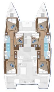 Lagoon 50 layout catamaran Charter Croatia