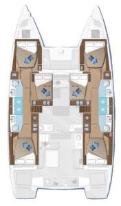 Lagoon 50 layout catamaran Charter Croatia