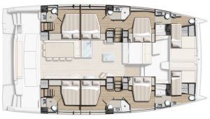Bali 5.4 layout Catamaran for charter in Croatia