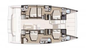Bali 4.8 Catamaran Charter Croatia Layout 2