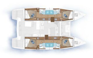 Lagoon 46 Catamaran Charter Croatia Official Layout 2