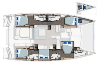 Leopard 50 Catamaran Charter Croatia Layout