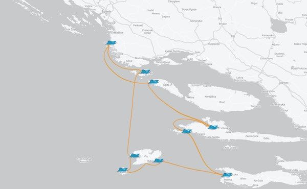 Primošten – Vis – Korcula - Hvar – Šolta