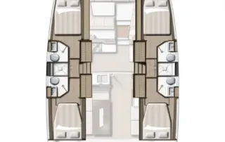 Bali 4.2 Catamaran Charter Croatia Layout