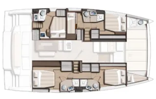 Bali 4.6 Catamaran Charter Croatia Layout 1