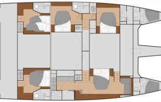 Alegria 67 Fountaine Pajot Catamaran Charter Croatia Layout 1