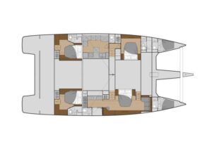 Alegria 67 Fountaine Pajot Catamaran Charter Croatia Layout 2