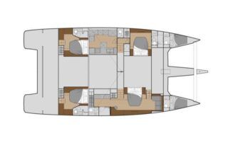 Alegria 67 Fountaine Pajot Catamaran Charter Croatia Layout 2