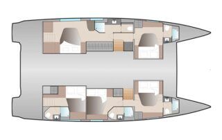 Fountaine Pajot Aura 51 Crewed Catamaran Charter Croatia Layout 2