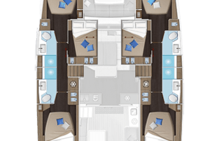 Lagoon 51 Catamaran Yacht Charter Croatia Layout 3