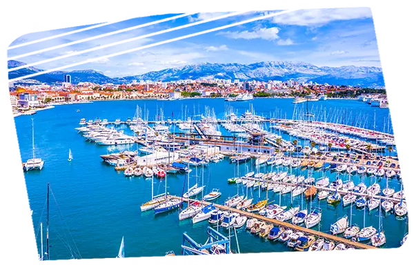 Split waterfront and Diocletian's Palace, Croatia — catamaran charter destination