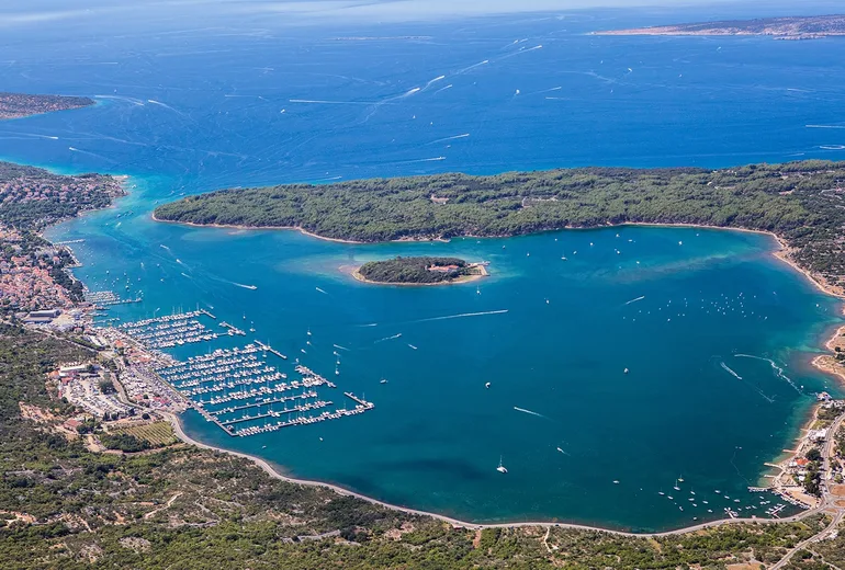 Marina Punat on Krk island from above